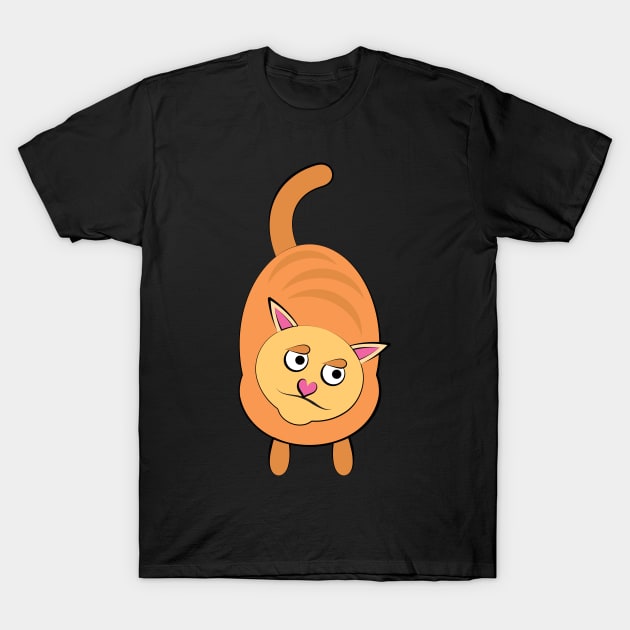 Cute Funny Cat T-Shirt by evisionarts